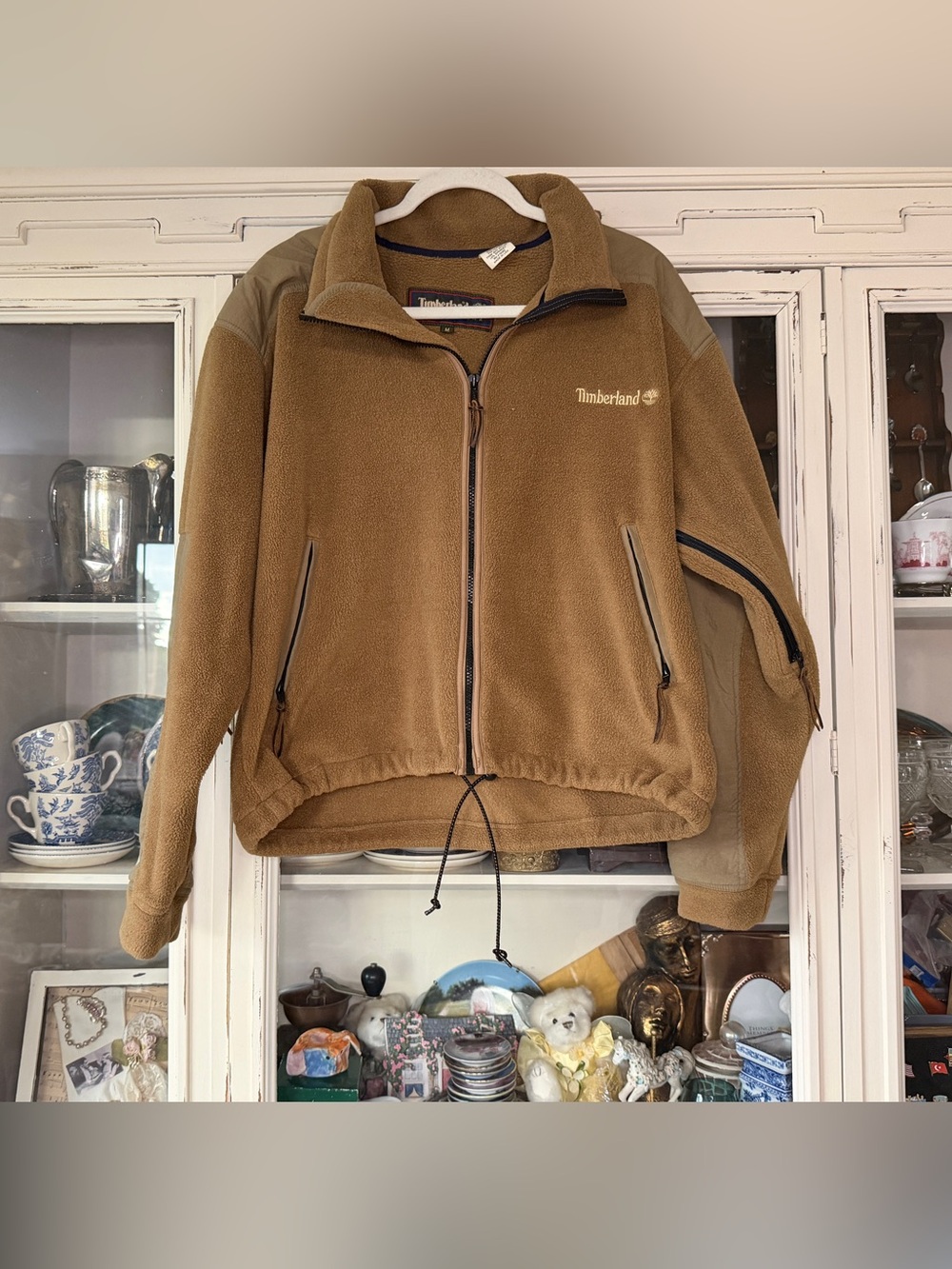Timberland Brown Fleece Shirt Jacket with Zip Pockets